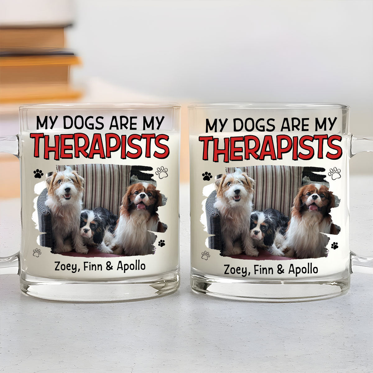 Custom Photo Christmas Birthday Gifts For Dog Lovers • Here We Are Photo - Personalized Glass Mug