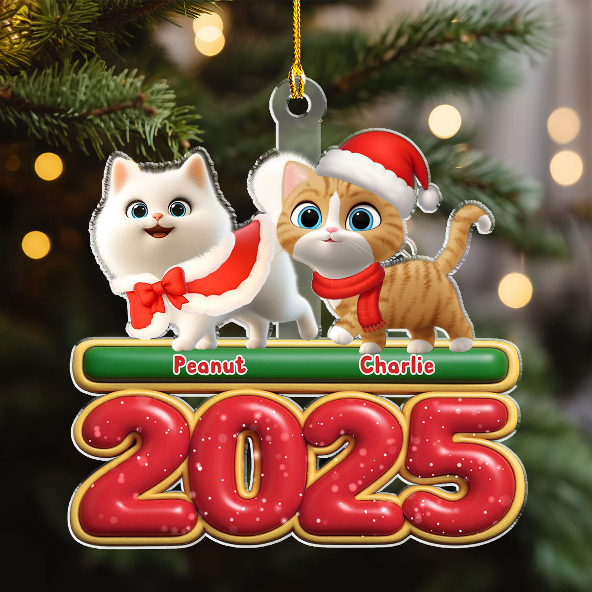 Custom Christmas Decor Home Birthday Gifts For Cat Lovers • Walking Cat - Personalized Acrylic Ornament