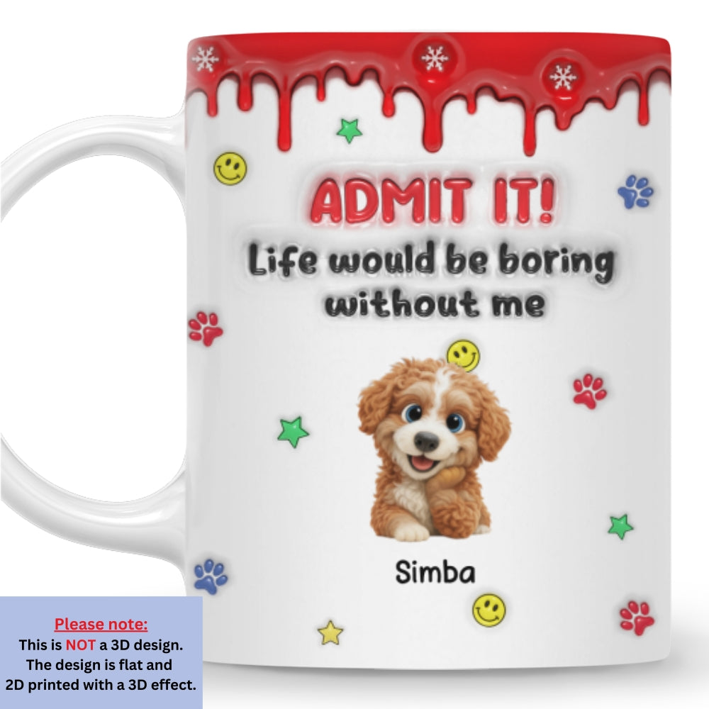 Custom Christmas Birthday Gifts For Dog Lovers • Life Must Have Us Christmas New Dog - Personalized 3D Inflated Effect Mug