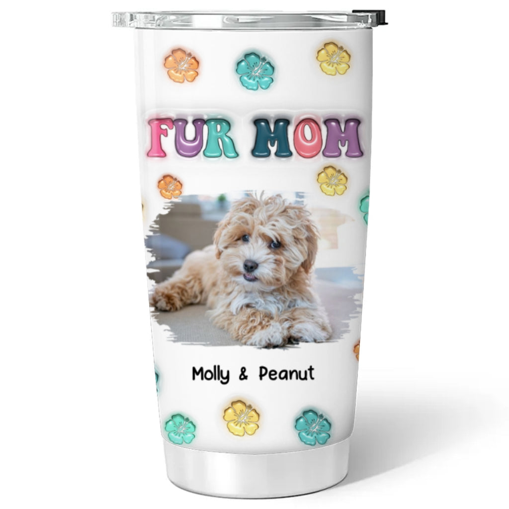 Fur Mom Summer Photo - Personalized 3D Inflated Effect Tumbler