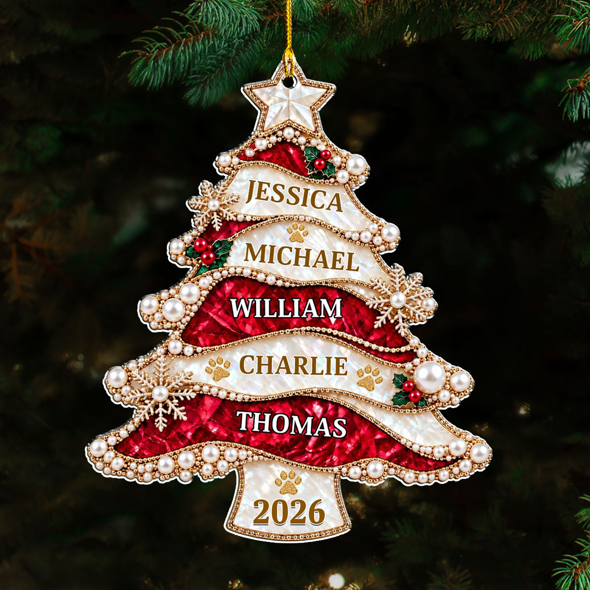 Custom Christmas Decor Home Birthday Gifts For Dog Lovers • Family Christmas - Personalized Acrylic Ornament