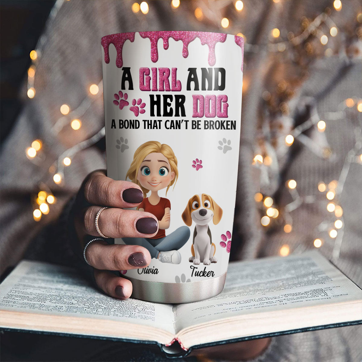 Custom Christmas Birthday Gifts For Dog Mom, Dog Lovers • Sparkle And Cheer - Personalized 3D Effect Tumbler