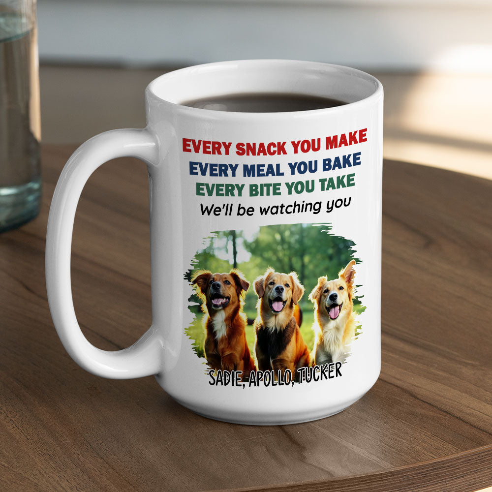 Custom Photo Christmas Birthday Gifts For Dog Lovers • Watching You Dad Mom Photo - Personalized Coffee Mug