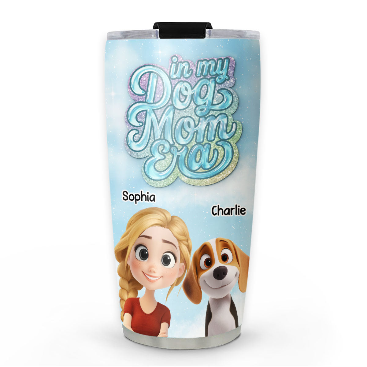 Custom Christmas Birthday Gifts For Dog Mom, Dog Lovers • Into The Sky - Personalized 3D Effect Tumbler