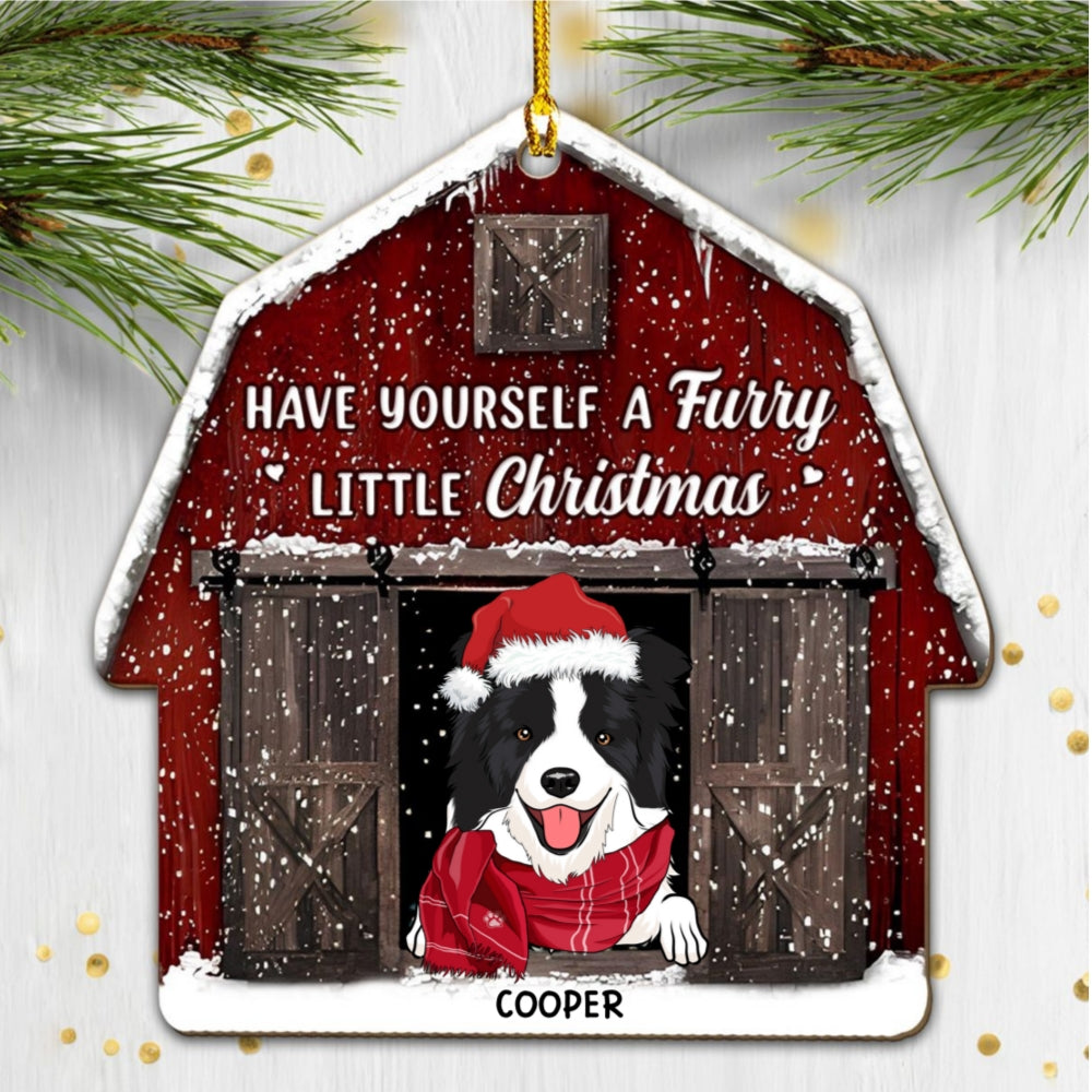 Custom Christmas Decor Home Birthday Gifts For Dog Lovers • A Furry Little Christmas - Personalized Wood Ornament
