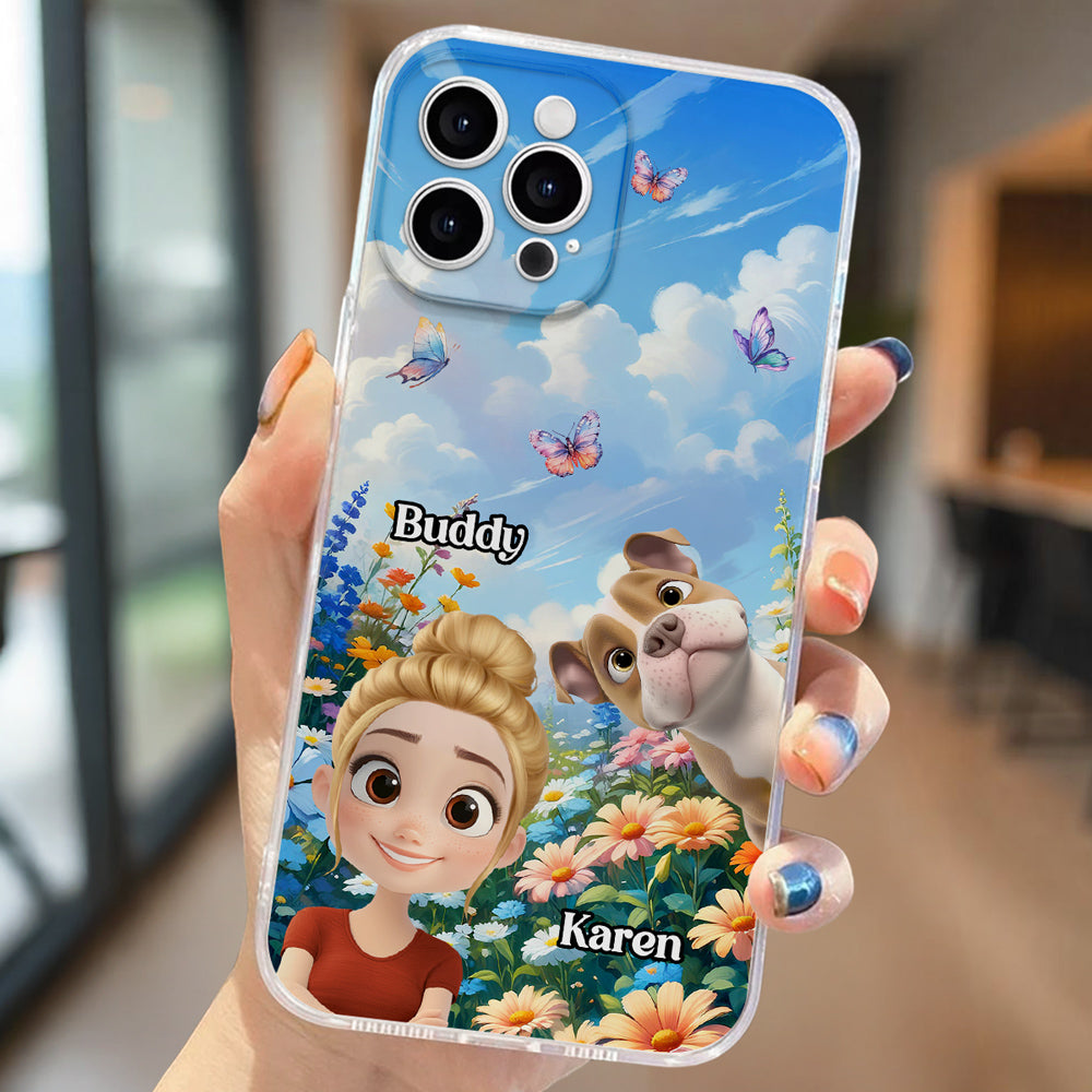 A Girl And Her Lovely Dog - Personalized Phone Case