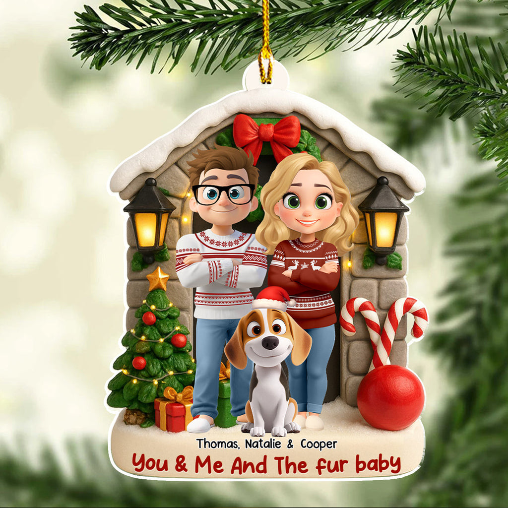 Custom Christmas Decor Home Birthday Gifts For Pet Lovers • Bond Of Fur Love - Personalized 3D Effect Acrylic Ornament