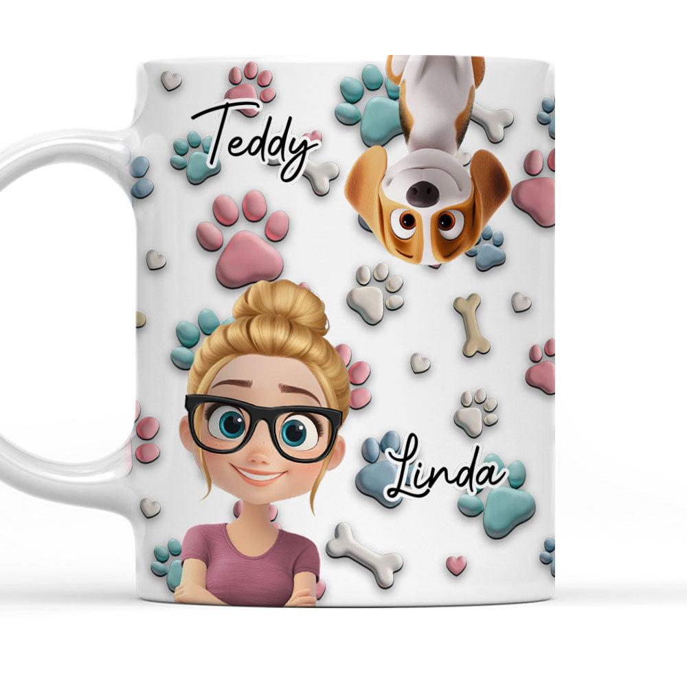 Custom Mother's day Birthday Gifts For Dog Mom, Dog Lovers • Dog And Human Cartoon - Personalized Coffee Mug