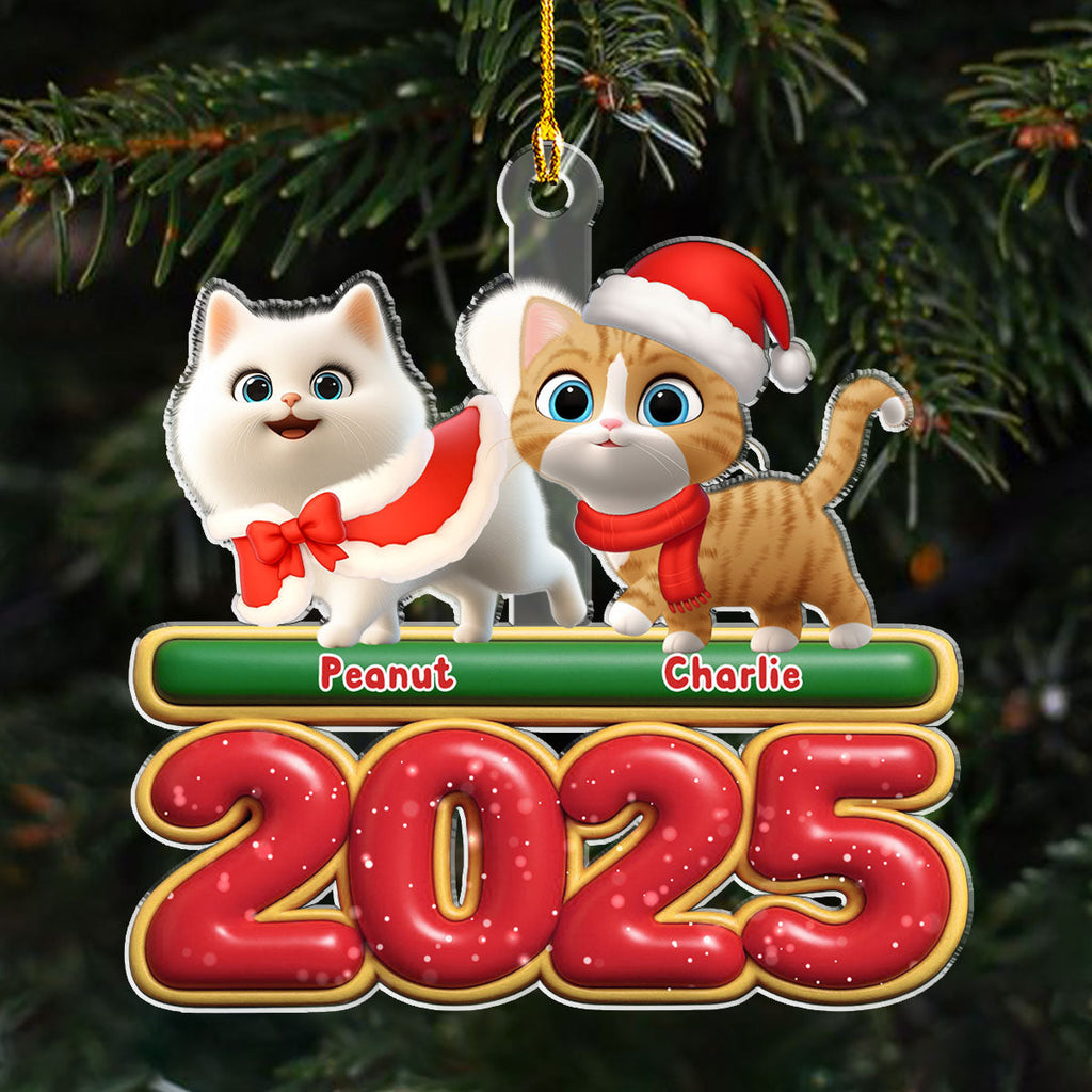 Custom Christmas Decor Home Birthday Gifts For Cat Lovers • Walking Cat - Personalized Acrylic Ornament