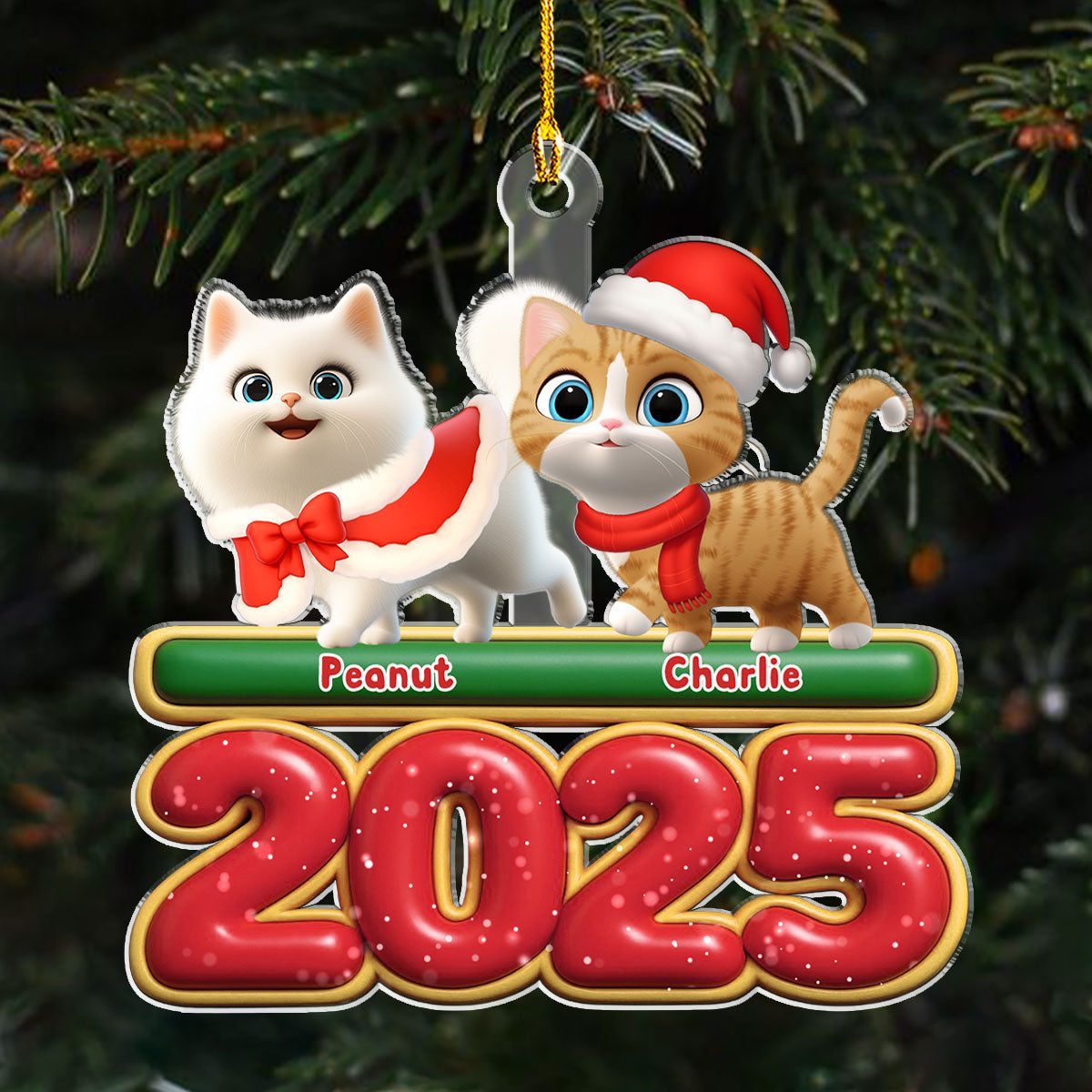 Custom Christmas Decor Home Birthday Gifts For Cat Lovers • Walking Cat - Personalized Acrylic Ornament