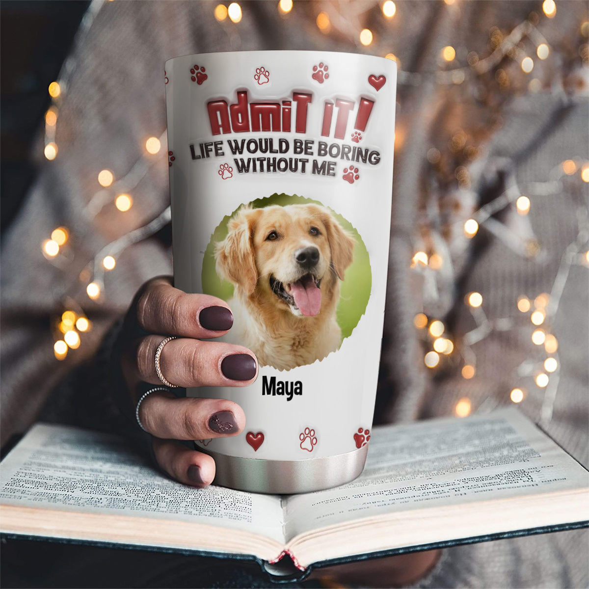 Custom Photo Mother's day Birthday Gifts For Dog Mom, Dog Lovers • Accept It Mom Dad Photo - Personalized 3D Inflated Effect Tumbler