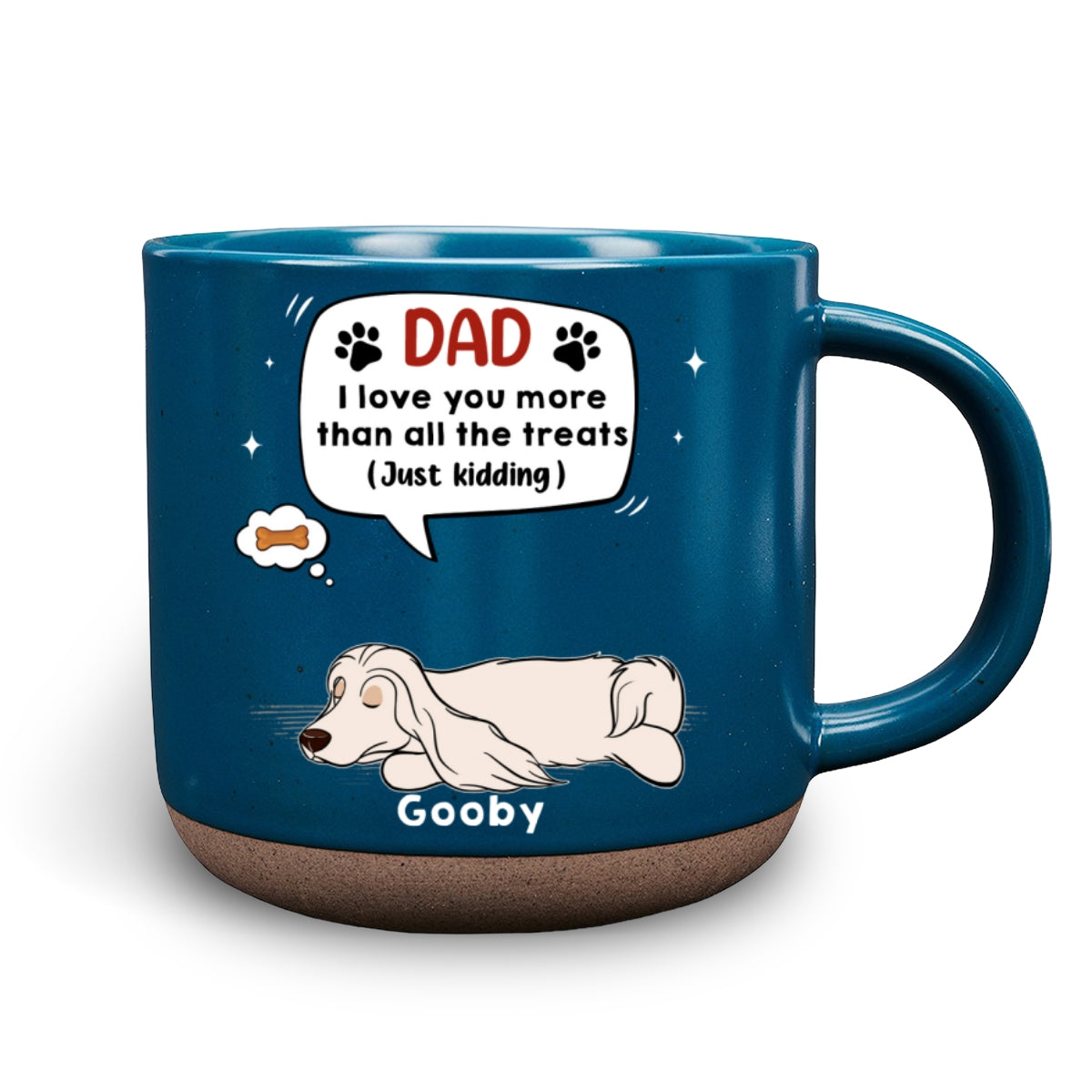 Custom Christmas Birthday Gifts For Dog Lovers • I Love You More Than Treats - Personalized Pottery Mug