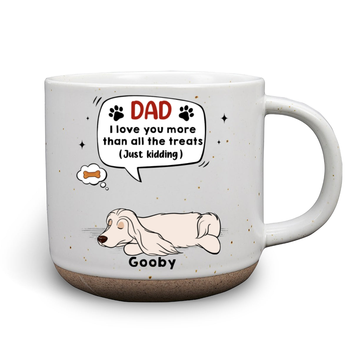 Custom Christmas Birthday Gifts For Dog Lovers • I Love You More Than Treats - Personalized Pottery Mug