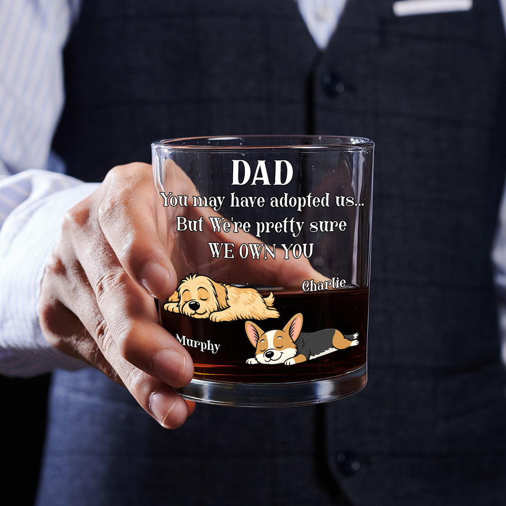 May Have Adopted Retro Sleeping Dog - Personalized Whiskey Glass