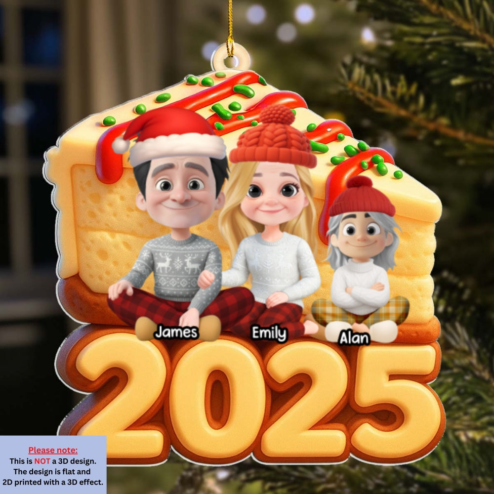 Custom Christmas Decor Home Birthday Gifts For Dog Lovers • Love Baked In Every Slice - Personalized 3D Effect Acrylic Ornament