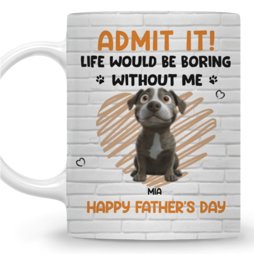 Custom Father's day Birthday Gifts For Cat Dad, Cat Lovers • Admit It Pet Dad Orange - Personalized Coffee Mug