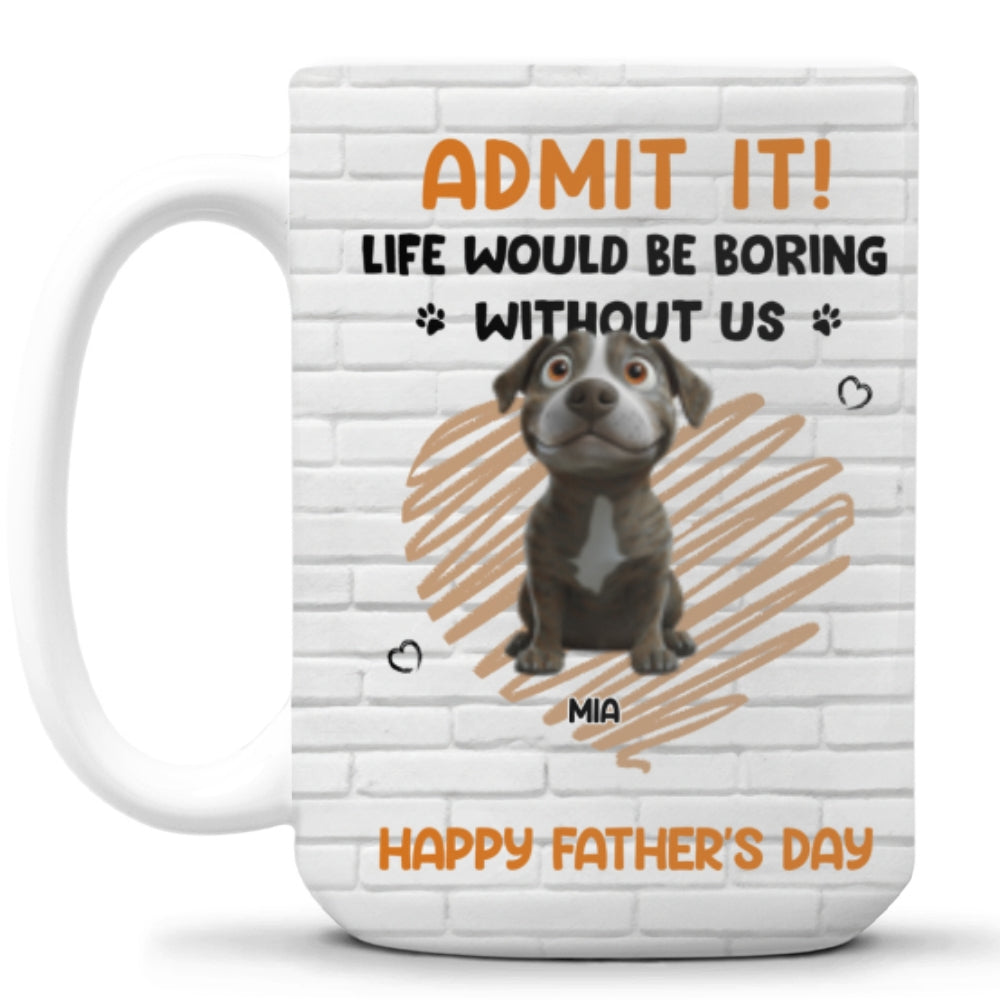 Custom Father's day Birthday Gifts For Cat Dad, Cat Lovers • Admit It Pet Dad Orange - Personalized Coffee Mug