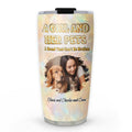 Custom Photo Christmas Birthday Gifts For Pet Mom, Pet Lovers • A Girl And Her Pet Pearl Photo - Personalized 3D Inflated Effect Tumbler
