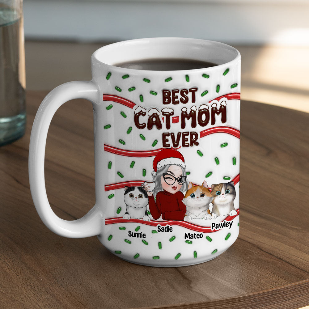 Custom Mother's day Birthday Gifts For Dog Mom, Dog Lovers • Best Fur Mom Cake - Personalized 3D Inflated Effect Mug