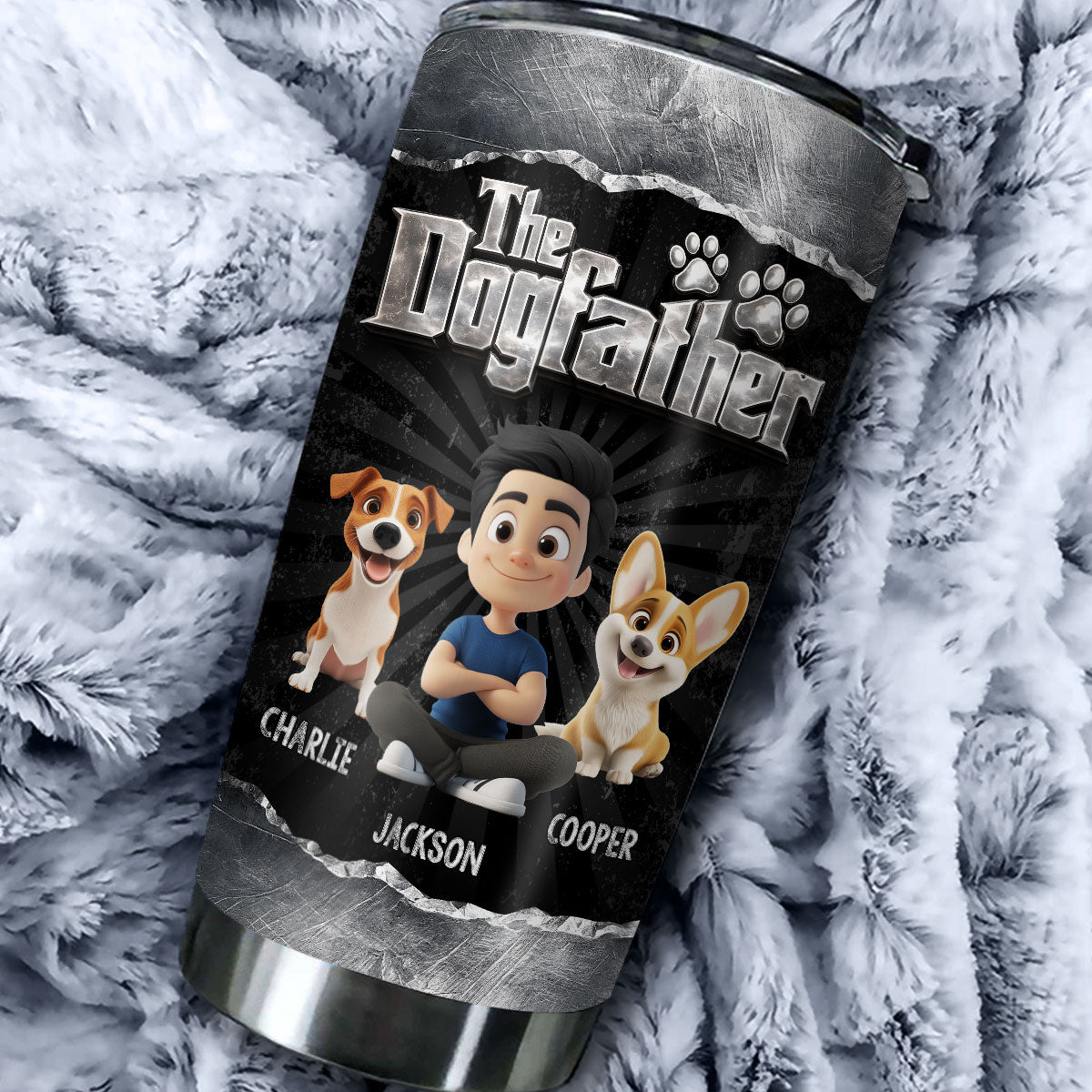 Custom Christmas Birthday Gifts For Dog Dad, Dog Lovers • Father Of Dogs - Personalized Tumbler