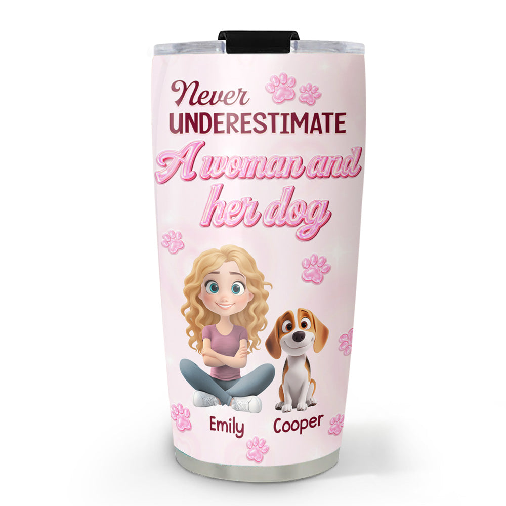 Custom Christmas Birthday Gifts For Dog Mom, Dog Lovers • The Bond We Have - Personalized 3D Effect Tumbler