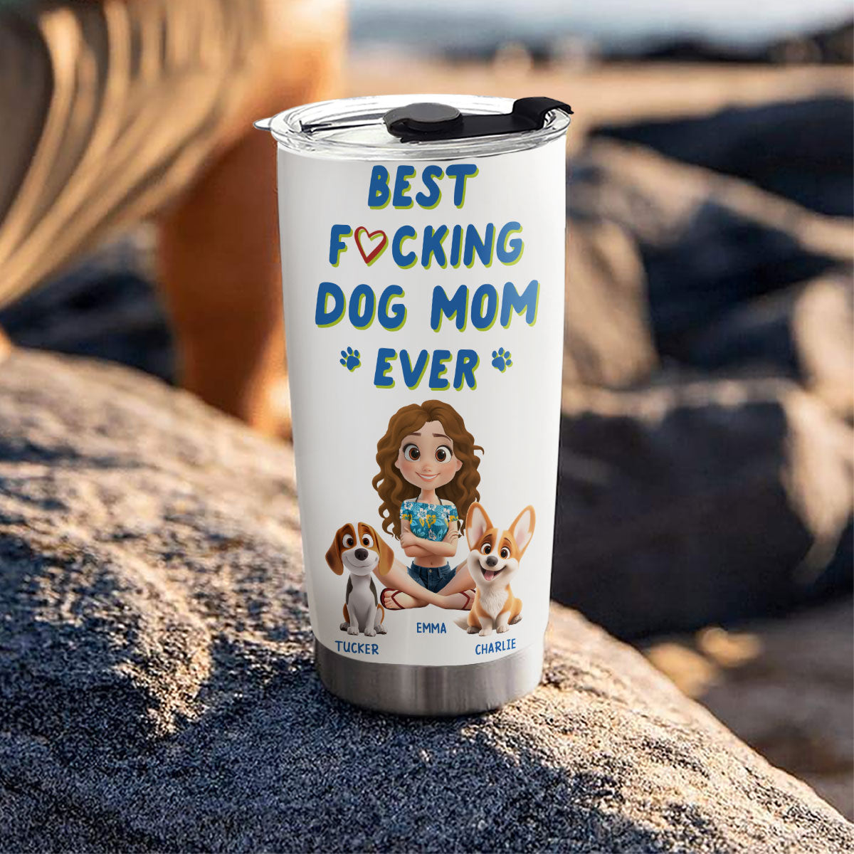 Custom Christmas Birthday Gifts For Dog Mom, Dog Lovers • Summertime With Me - Personalized Tumbler