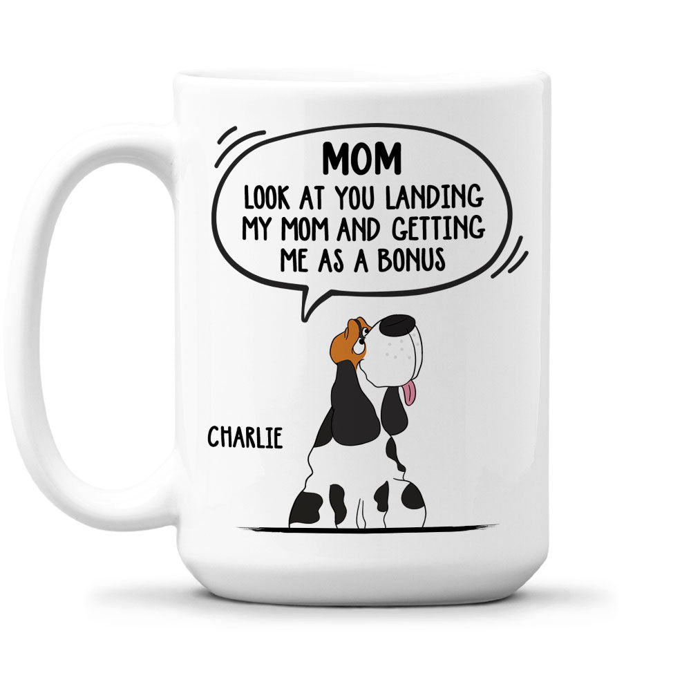 Custom Christmas Birthday Gifts For Dog Dad, Dog Lovers • Getting Me As A Bonus - Personalized Coffee Mug