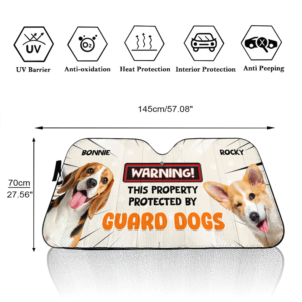 Custom Christmas Birthday Gifts Car Accessories for Dog Parents • Double The Trouble Photo - Personalized Car Sunshade