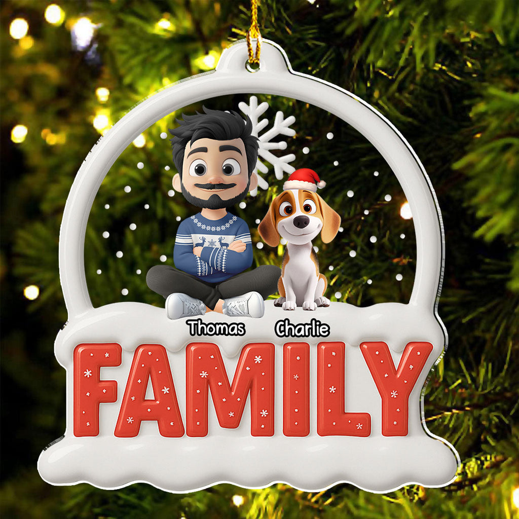 Custom Christmas Decor Home Birthday Gifts For Dog Lovers • Together Forever Round Version - Personalized 3D Effect Acrylic Ornament