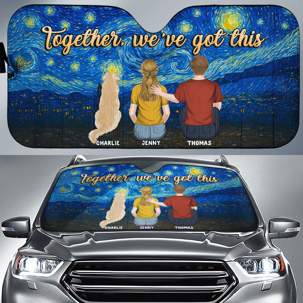 Custom Christmas Birthday Gifts Car Accessories for Dog Parents • We Got This - Personalized Car Sunshade