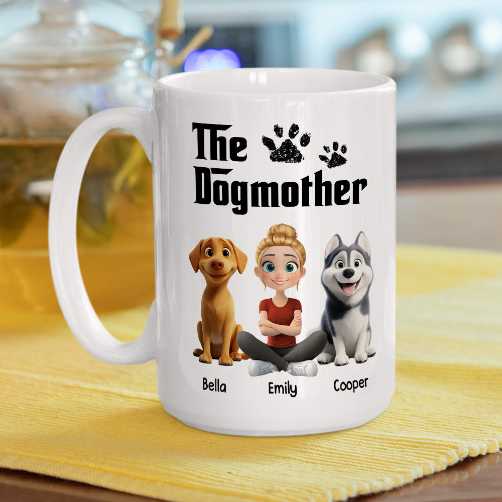 Custom Christmas Birthday Gifts For Dog Mom, Dog Lovers • White Cool Dog Mother - Personalized Coffee Mug