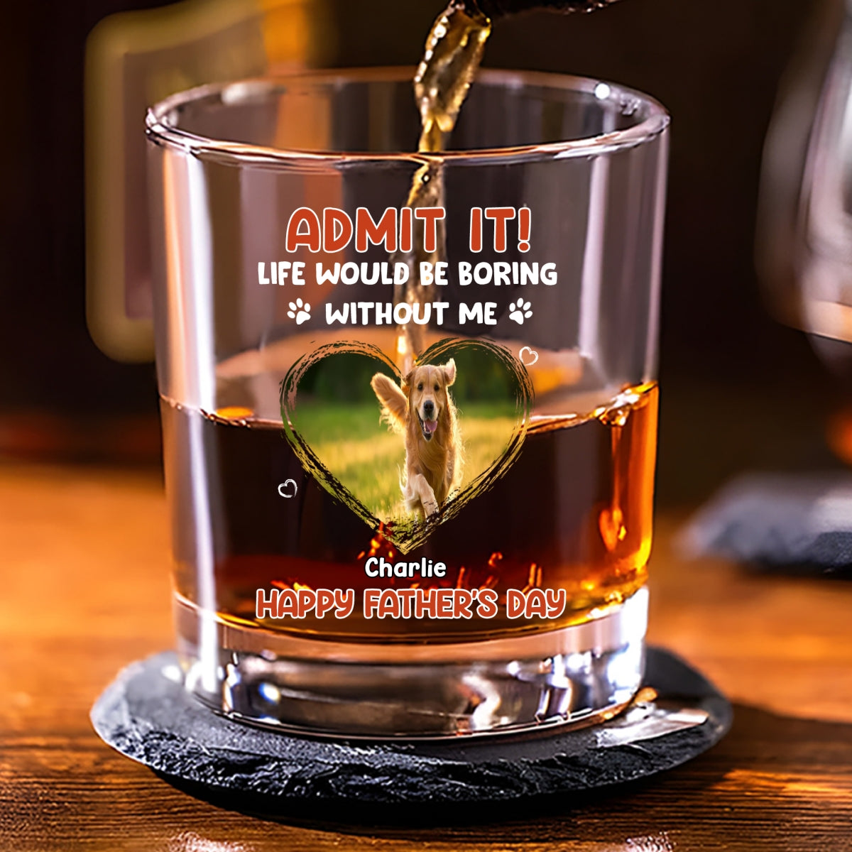 Admit It Orange Photo - Personalized Whiskey Glass