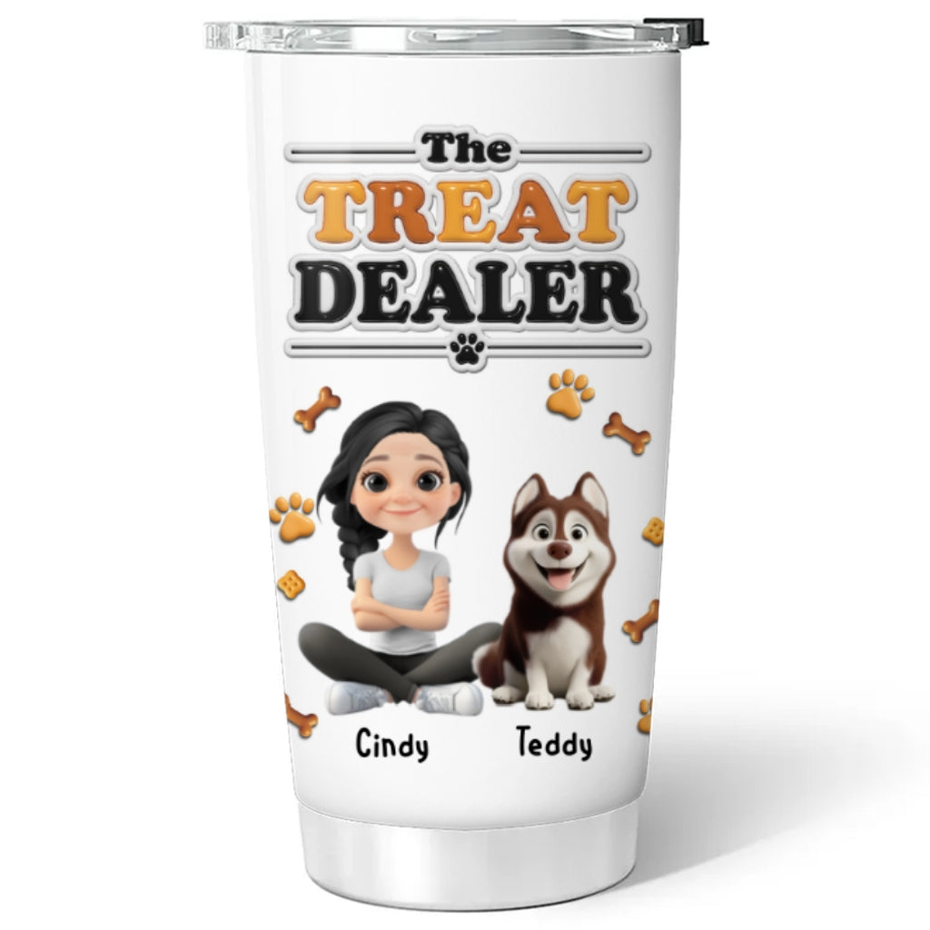 Custom Christmas Birthday Gifts For Dog Mom, Dog Lovers • Give Me Treat - Personalized 3D Effect Tumbler