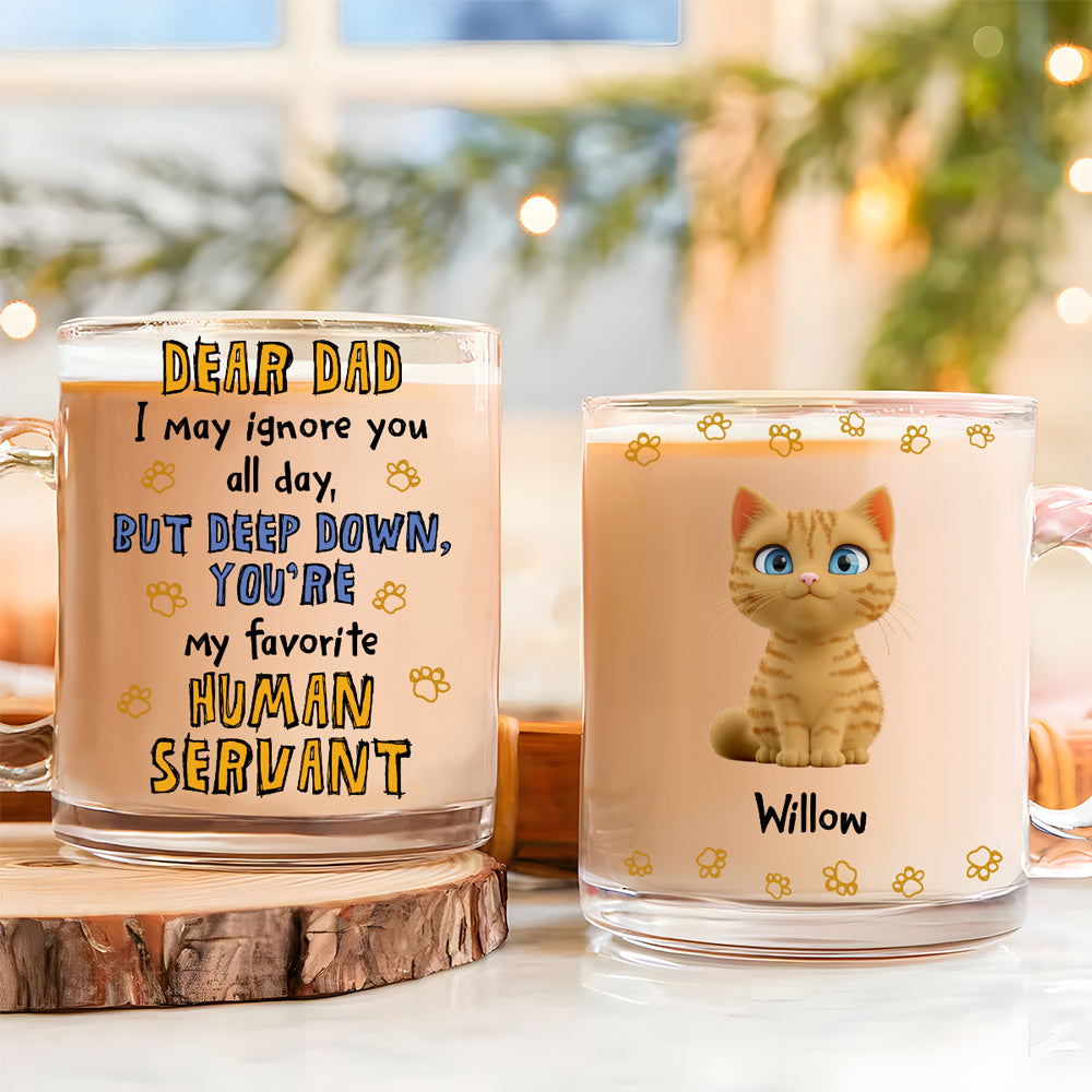 Custom Father's day Birthday Gifts For Cat Dad, Cat Lovers • Best Cat Dad - Personalized Glass Mug