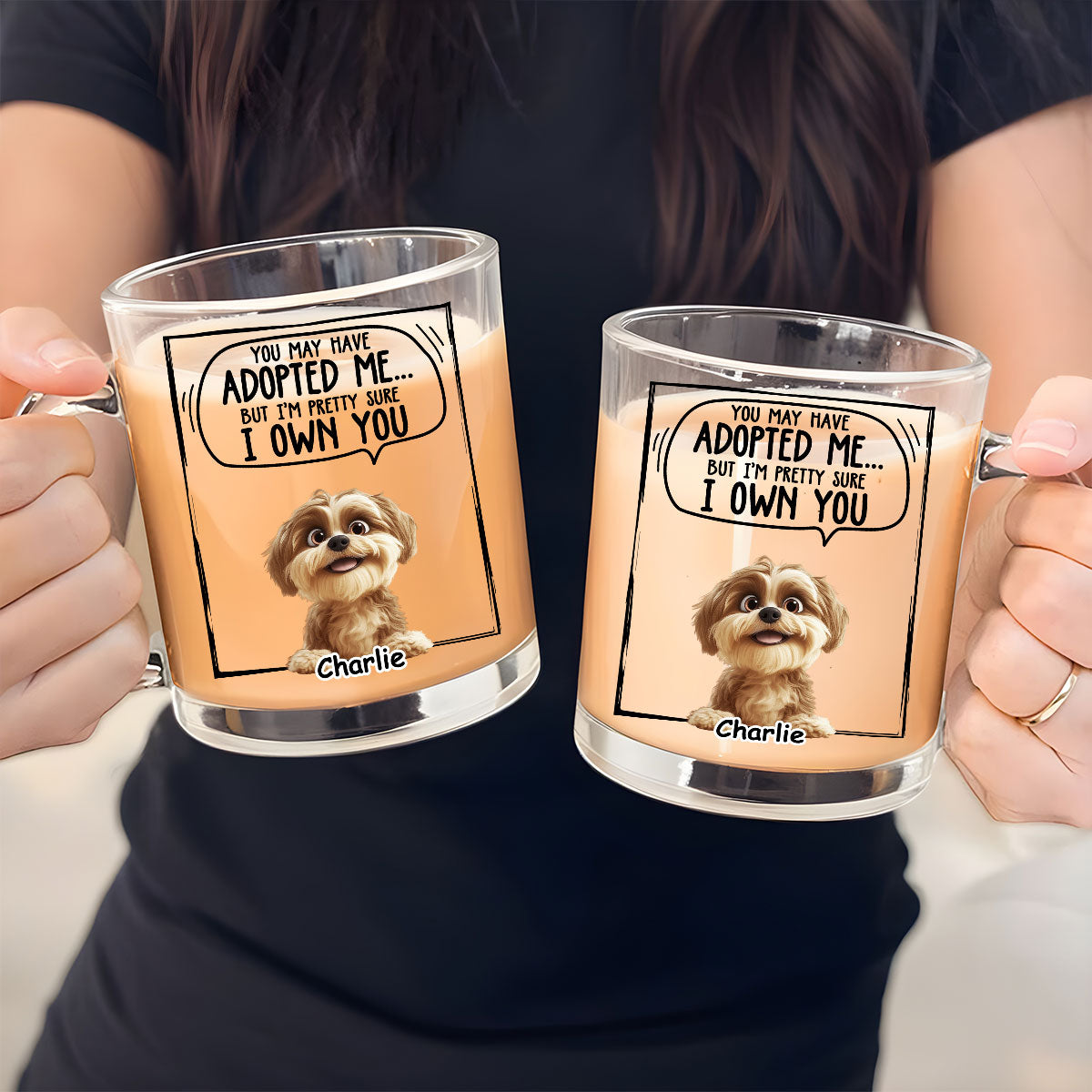 Custom Mother's Father's day Birthday Gifts For Dog Lovers • Adopted Me - Personalized Glass Mug