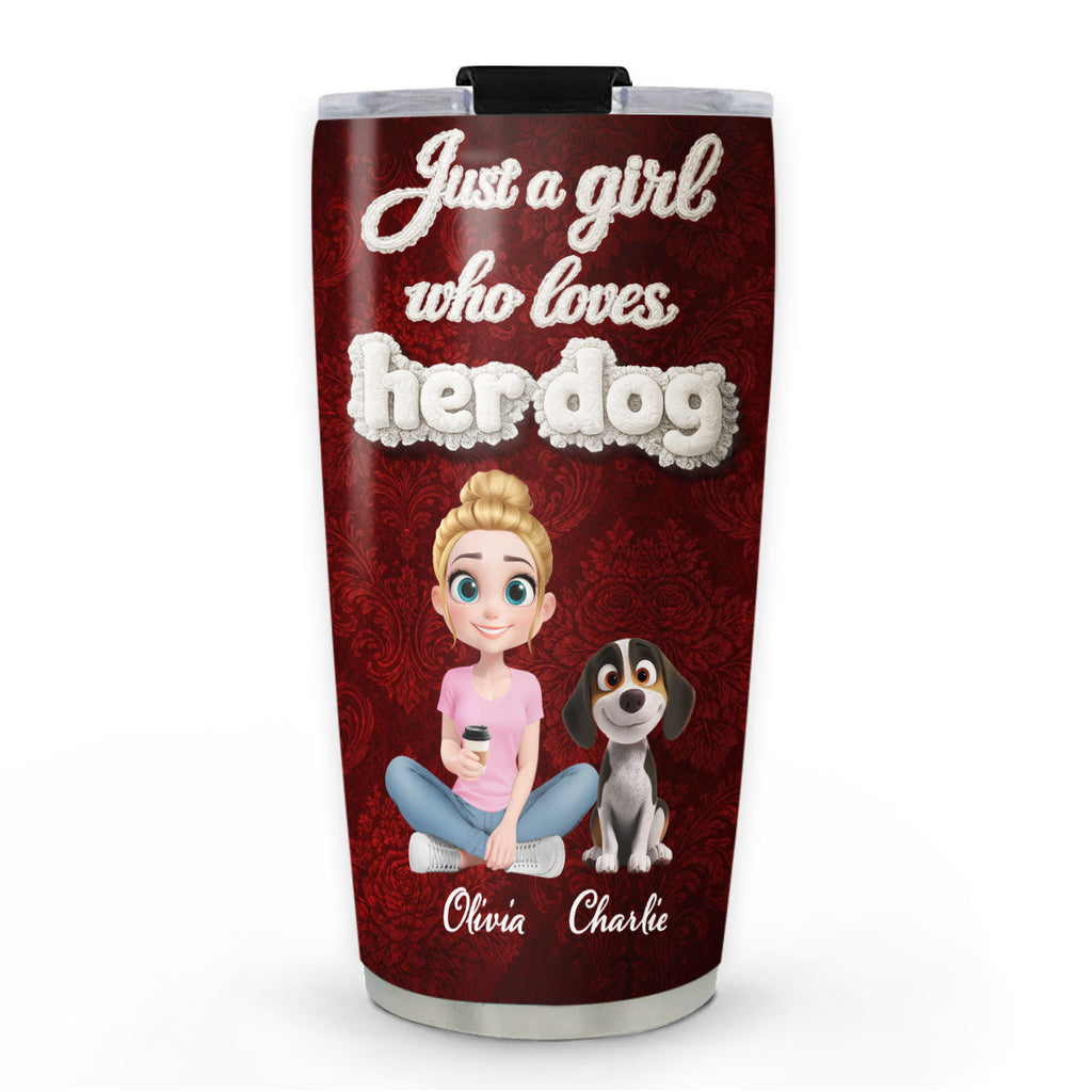 Custom Christmas Birthday Gifts For Dog Mom, Dog Lovers • Realistic Style Dog Mom - Personalized 3D Effect Tumbler