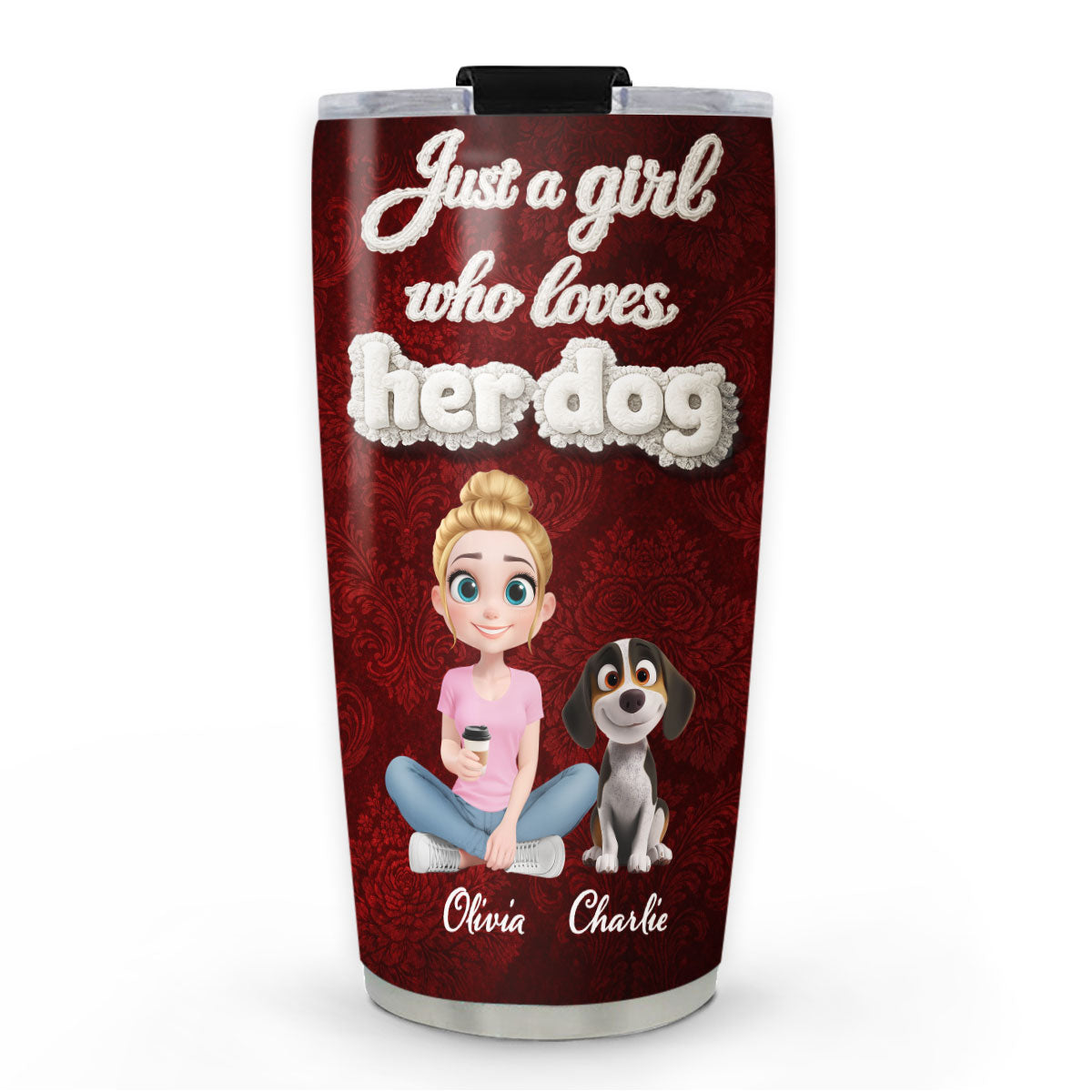 Custom Christmas Birthday Gifts For Dog Mom, Dog Lovers • Realistic Style Dog Mom - Personalized 3D Effect Tumbler