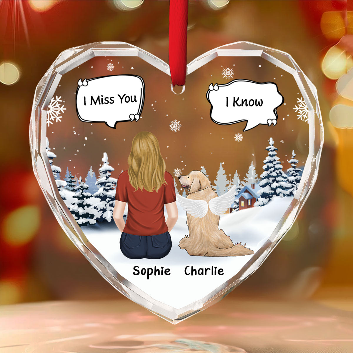 Custom Christmas Memorial Sympathy Gifts For Dogs, Cats • Missing You Every Season - Personalized Glass Ornament