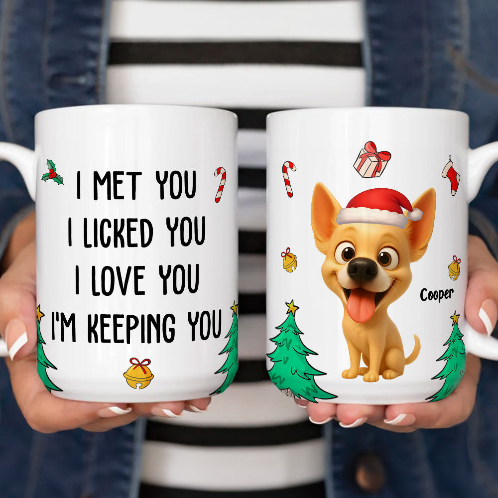 Custom Christmas Birthday Gifts For Dog Lovers • Keeping You Now - Personalized Coffee Mug