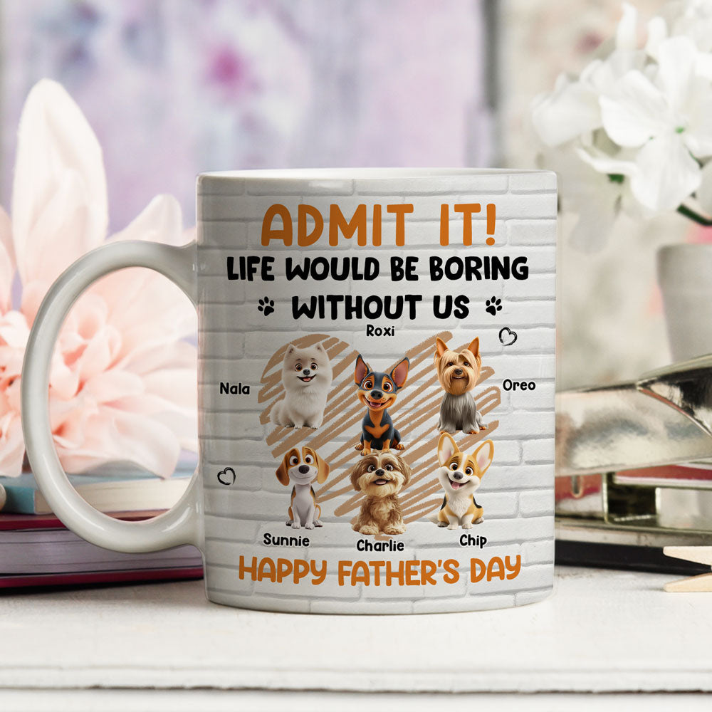 Custom Father's day Birthday Gifts For Dog Dad, Dog Lovers • Admit It Dad Orange - Personalized Coffee Mug