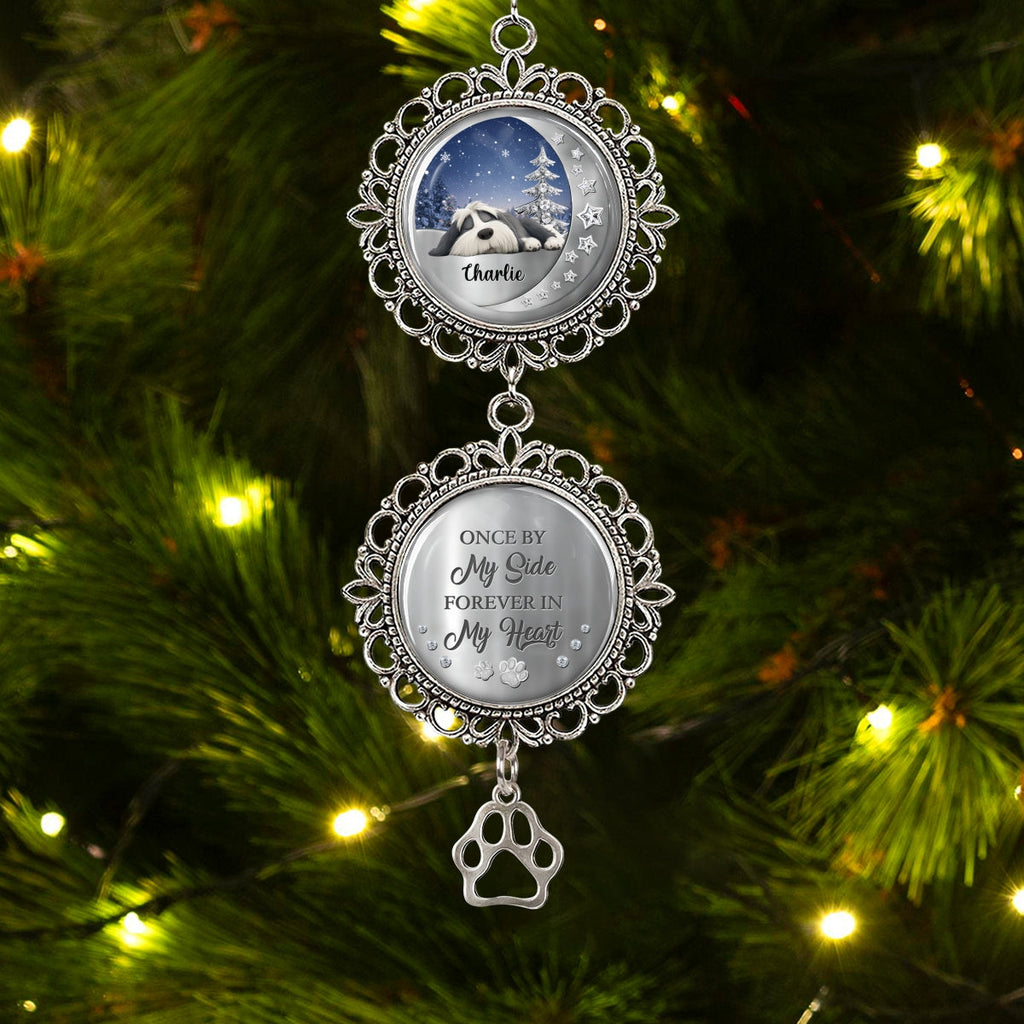 Custom Christmas Memorial Sympathy Gifts For Dogs, Cats • Beside You - Personalized Charming Ornament