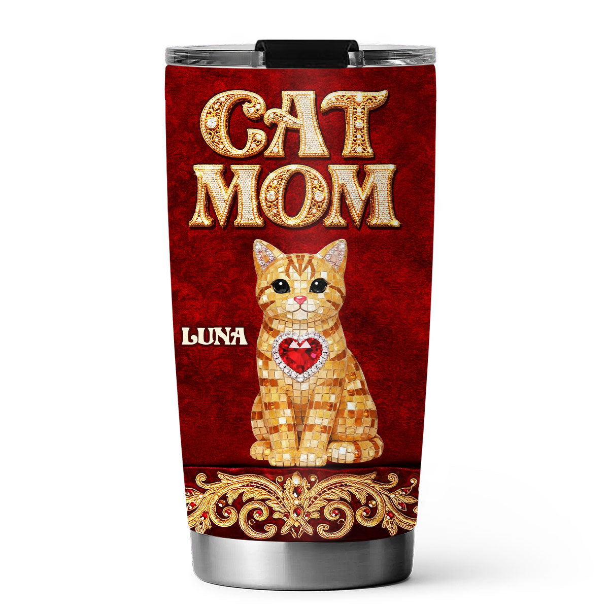Custom Christmas Birthday Gifts For Dog Mom, Dog Lovers • Royal Elegance - Personalized 3D Effect Tumbler