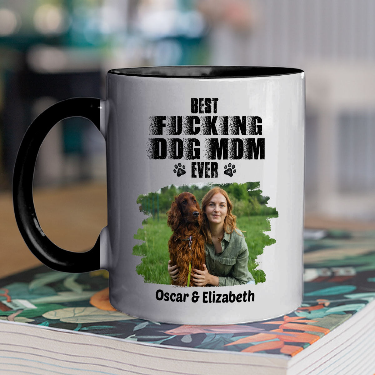Custom Photo Christmas Birthday Gifts For Dog Mom, Dog Lovers • Best Mom Ever Photo - Personalized Accent Mug