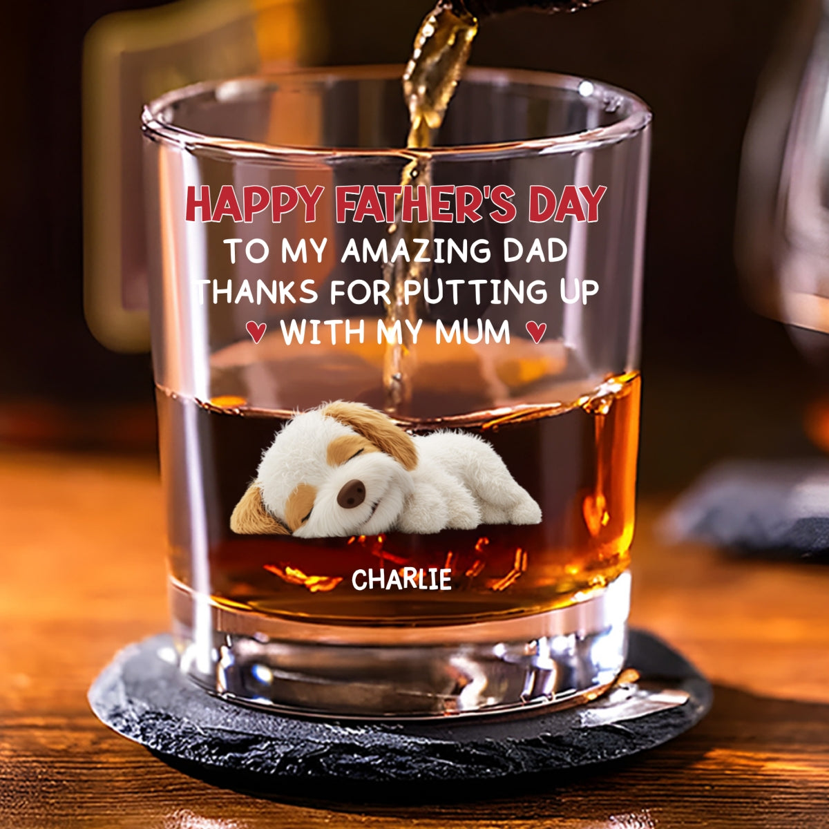 Putting Up With Pet Mom Mum - Personalized Whiskey Glass