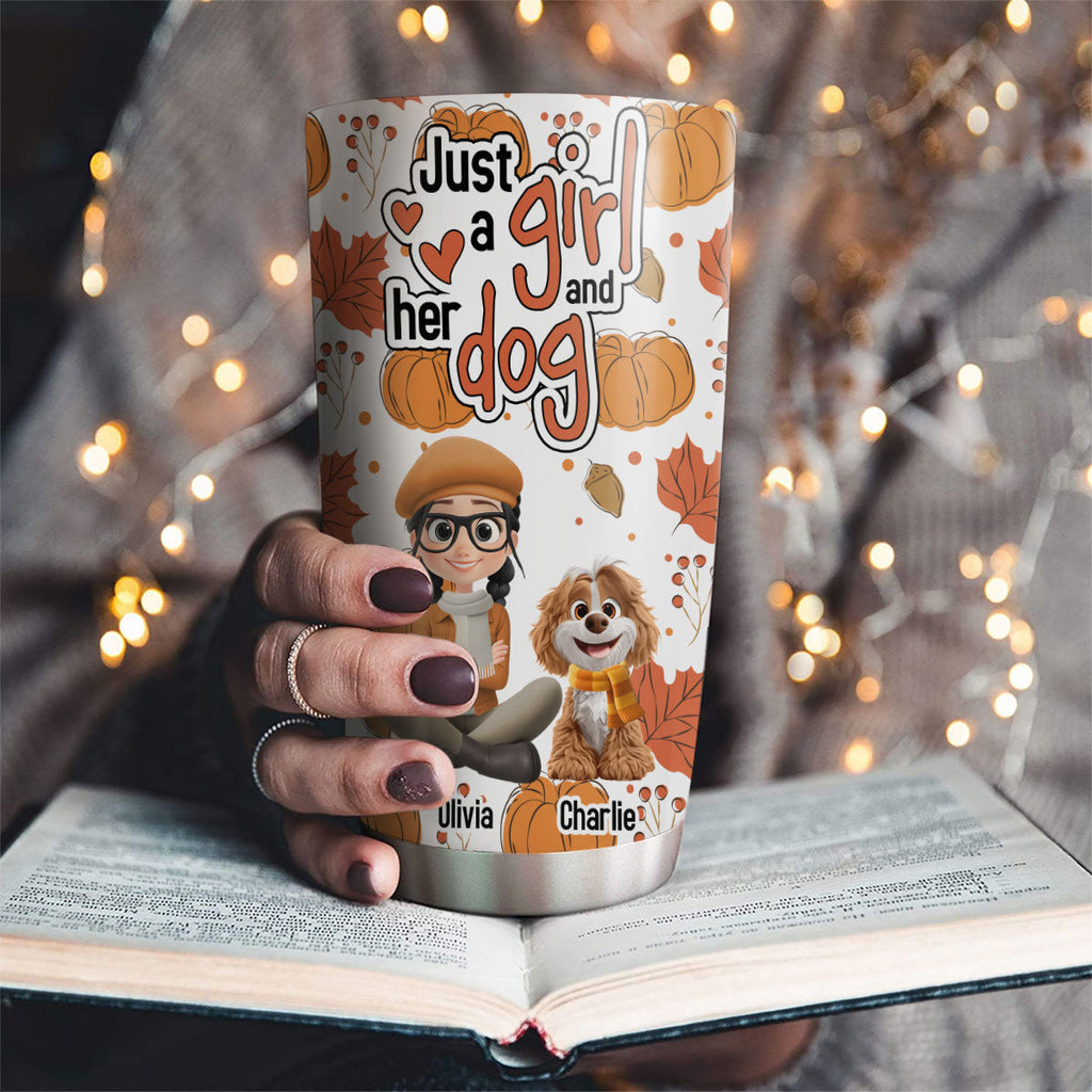 Custom Christmas Birthday Gifts For Dog Mom, Dog Lovers • Falling For You - Personalized Tumbler