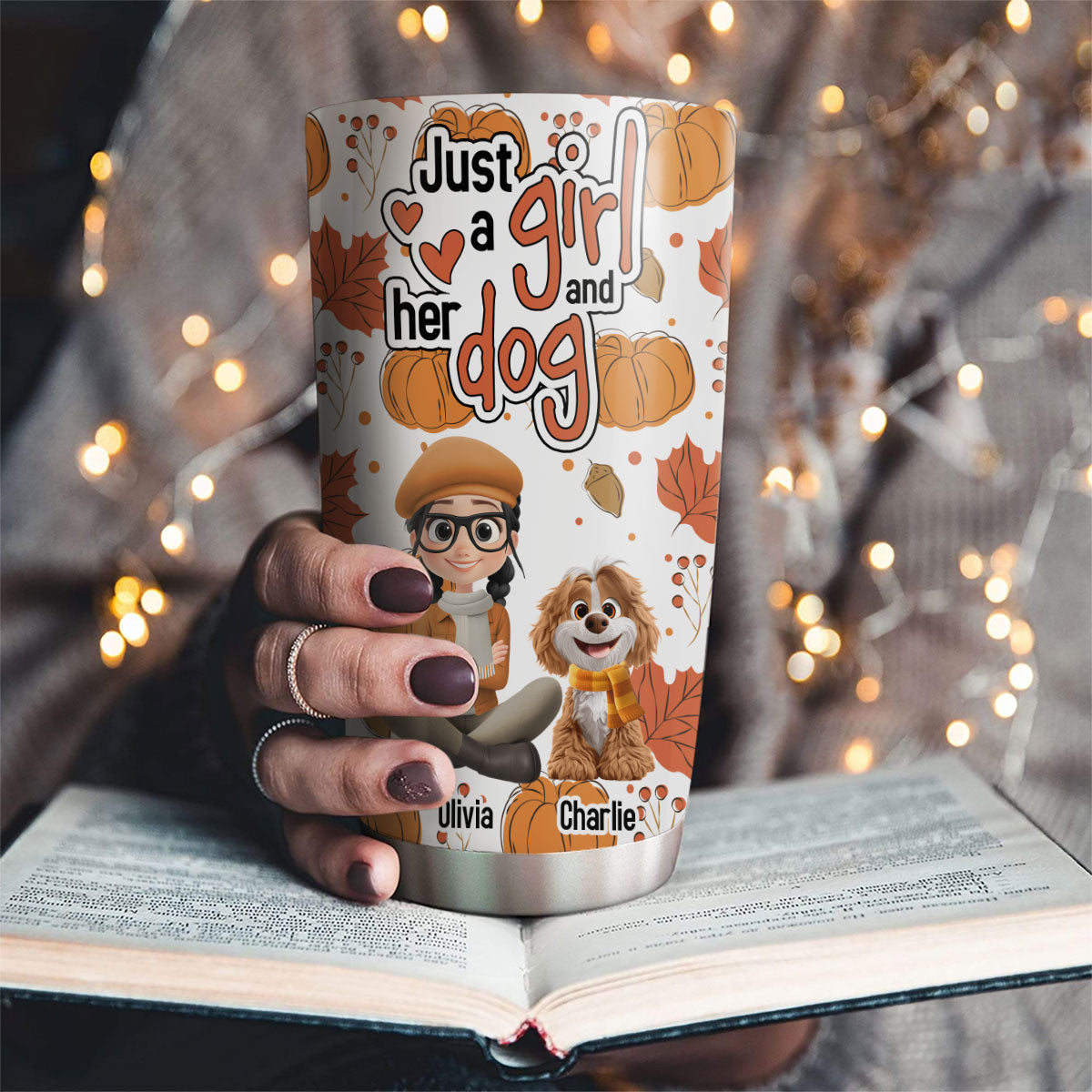 Custom Christmas Birthday Gifts For Dog Mom, Dog Lovers • Falling For You - Personalized Tumbler