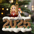 Custom Christmas Decor Home Birthday Gifts For Dog Mom, Dog Lovers • Us From This Year - Personalized 3D Effect Wood Ornament