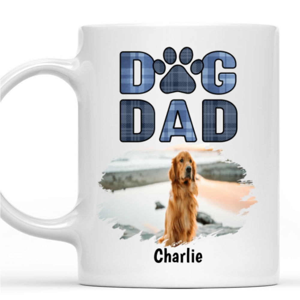 Custom Photo Father's day Birthday Gifts For Dog Dad, Dog Lovers • Best Dog Dad Photo - Personalized Coffee Mug
