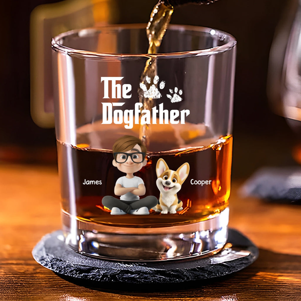 Cool Dogfather - Personalized Whiskey Glass