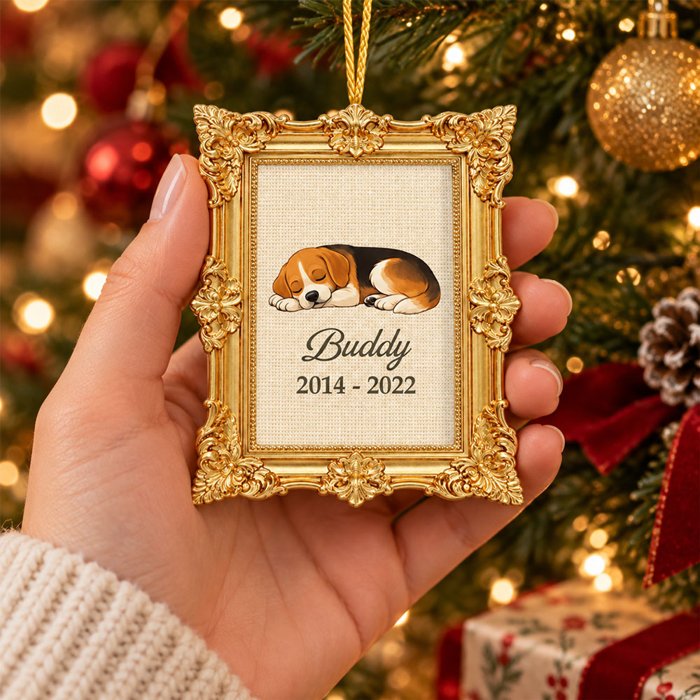 Custom Christmas Memorial Sympathy Gifts For Dogs, Cats • Always by Your Side - Personalized Ornate Ornament